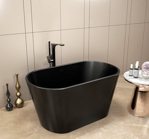 Black Hera Bathtub 1005 OVAL Stand Alone | The Mini Bathtub for your Home Spa - SaniQUO | The Concept Store For Your Bathroom
