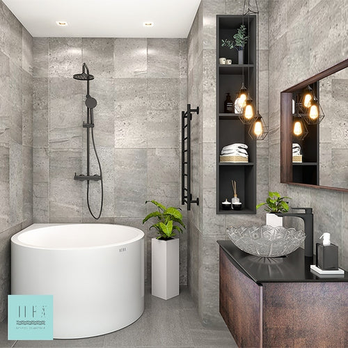 Hera Bathtub 1015 Corner Rain Drop Shape Soak Tub - SaniQUO | The Concept Store For Your Bathroom